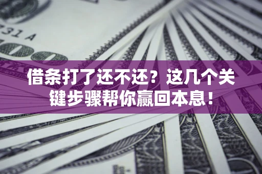 济南借条打了还不还？这几个关键步骤帮你赢回本息！