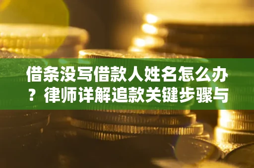 济南借条没写借款人姓名怎么办？律师详解追款关键步骤与证据链构建